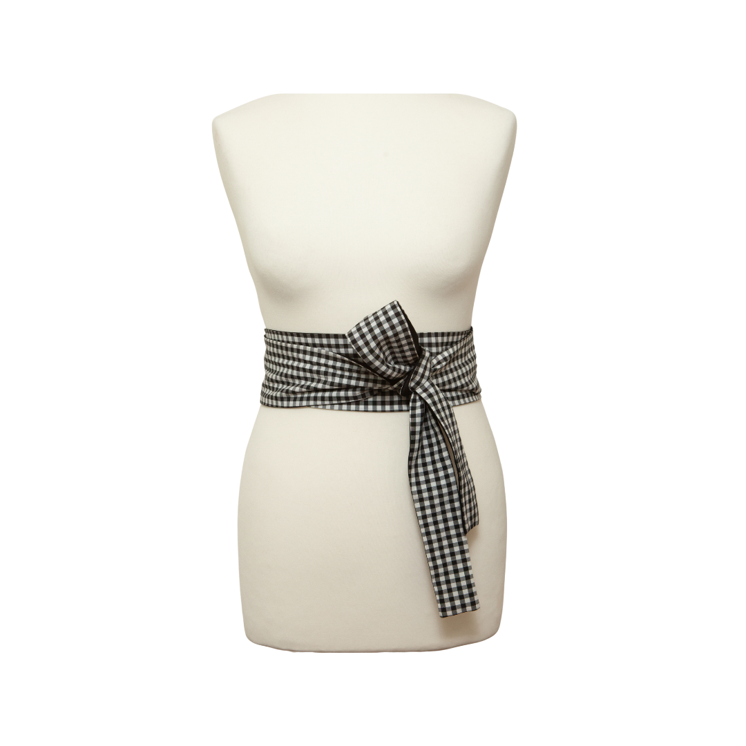 Evelyn Wrapround Belt-Gingham by Single Swan